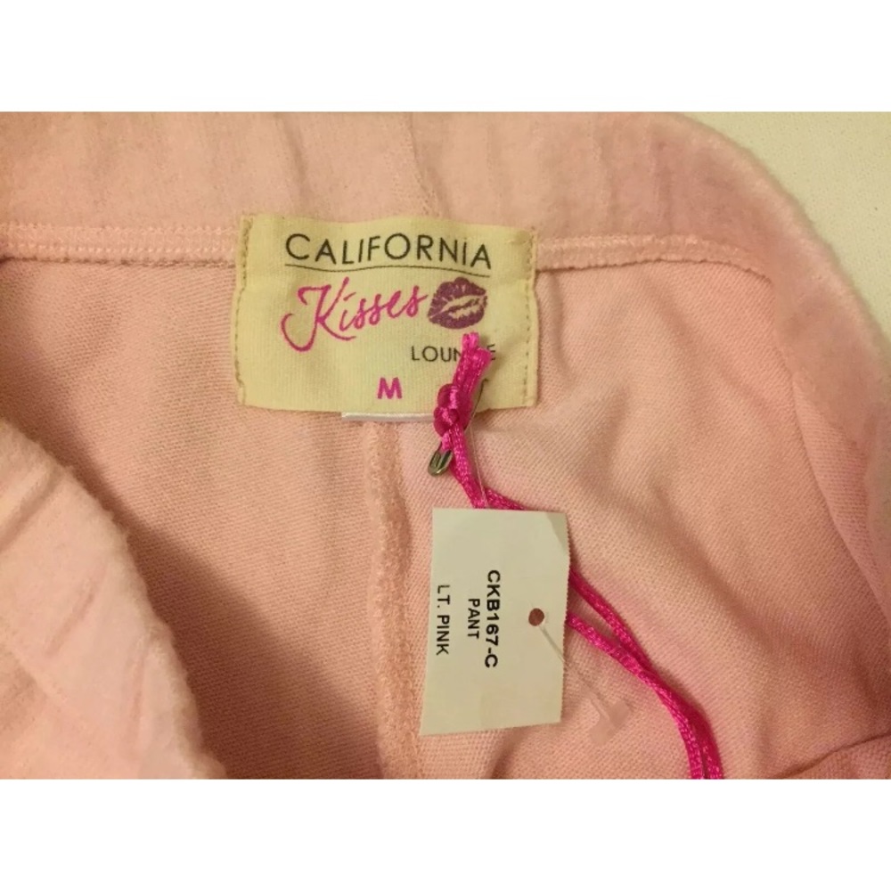 California Kisses Pink Soft Jogger Sweatpants M - Picture 6 of 6